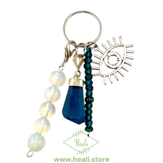 Fluorite Evil Eye Key Chain