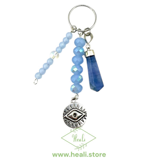 Fluorite Evil Eye Key Chain