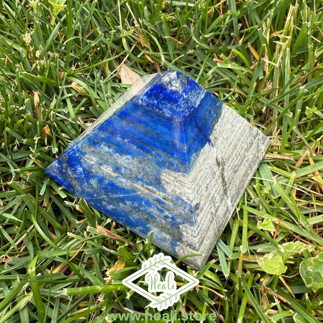 Lapis Lazuli Small Pyramid - Home + Altar Decor - Polished Crystal Pyramid