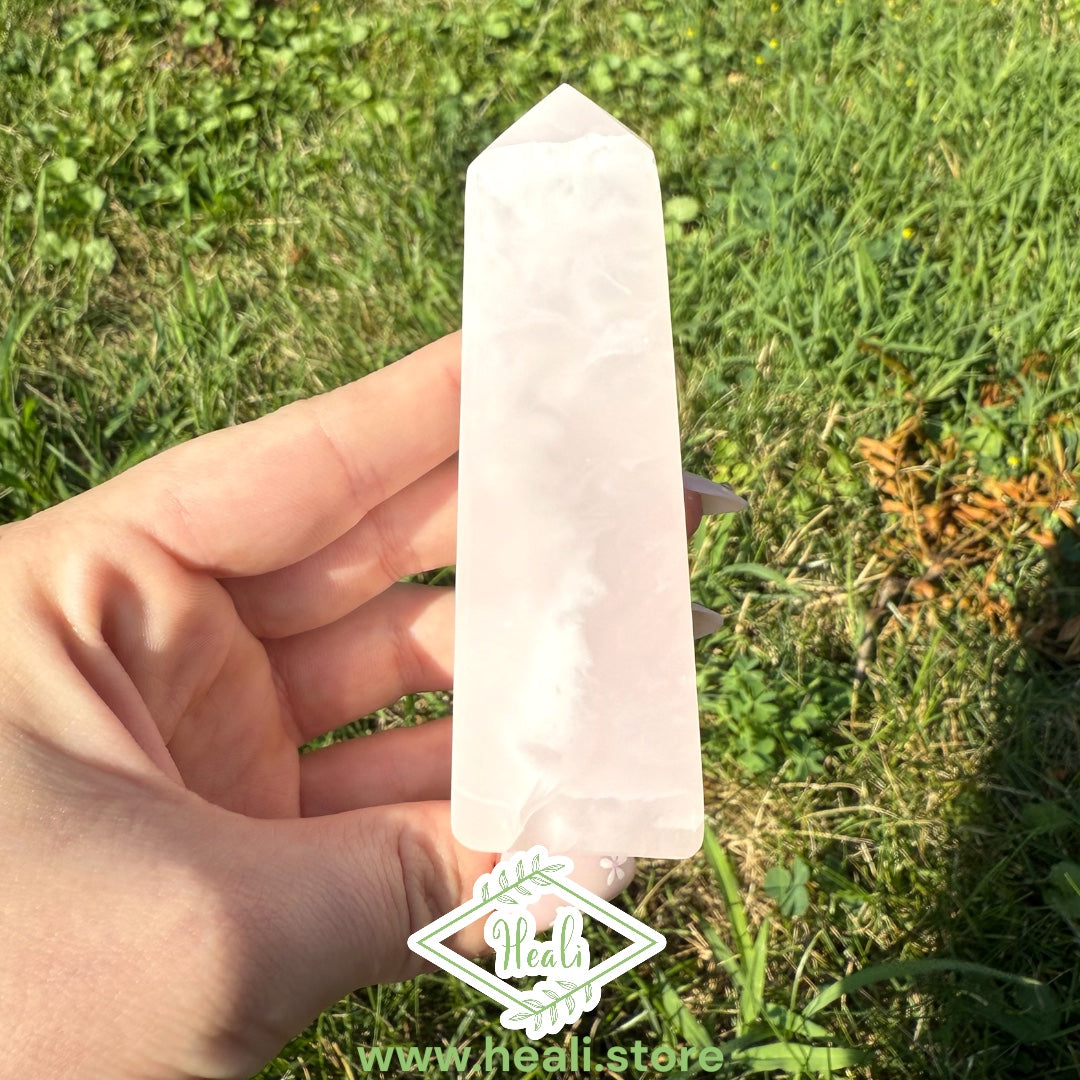 Pink Mangano Calcite Small Tower