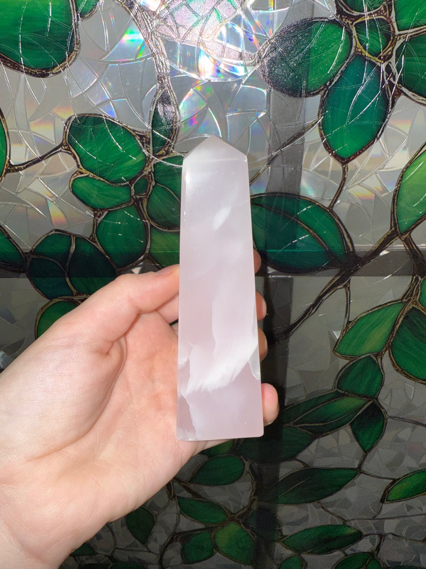 Pink Mangano Calcite Tower