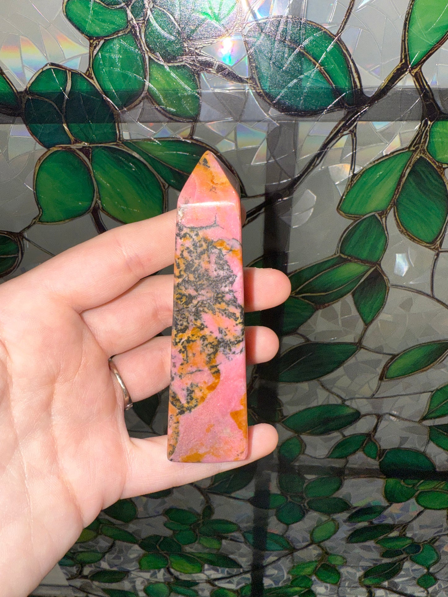 Rhodonite tower