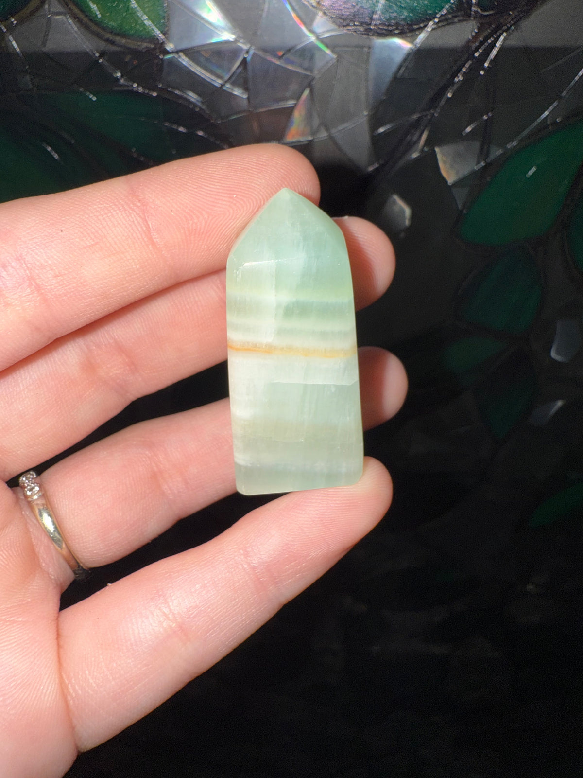 Pistachio Calcite mini tower