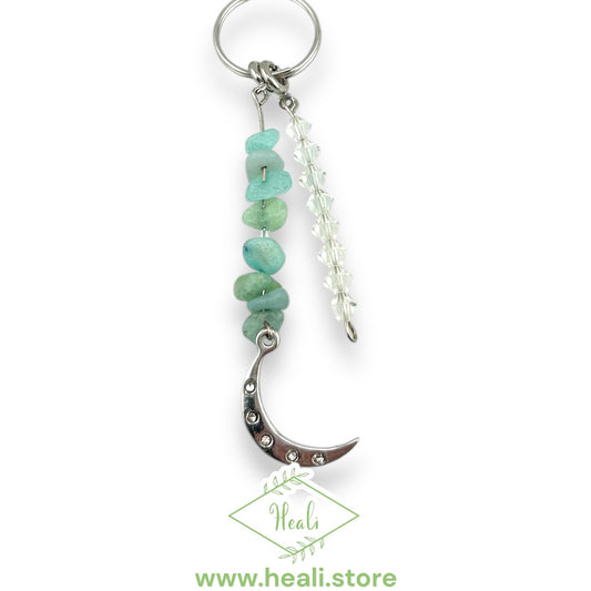 Moon Key Chain (Aquamarine)