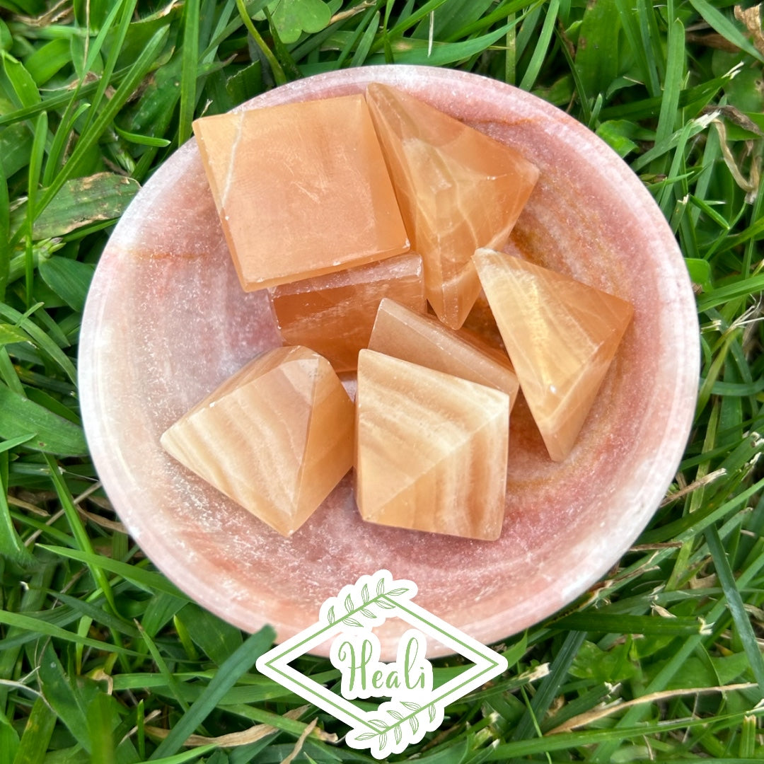 Honey Calcite Mini Pyramids