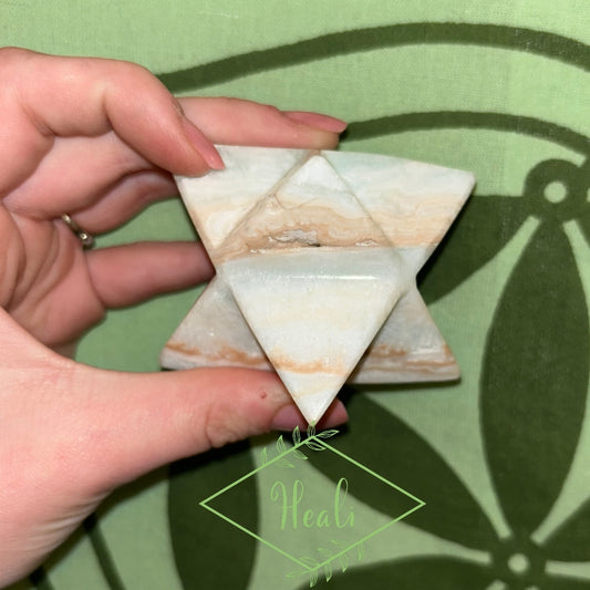 Blue Caribbean Calcite Merkaba Star