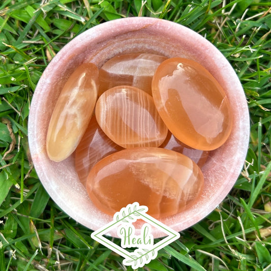 Honey Calcite Palm Stones