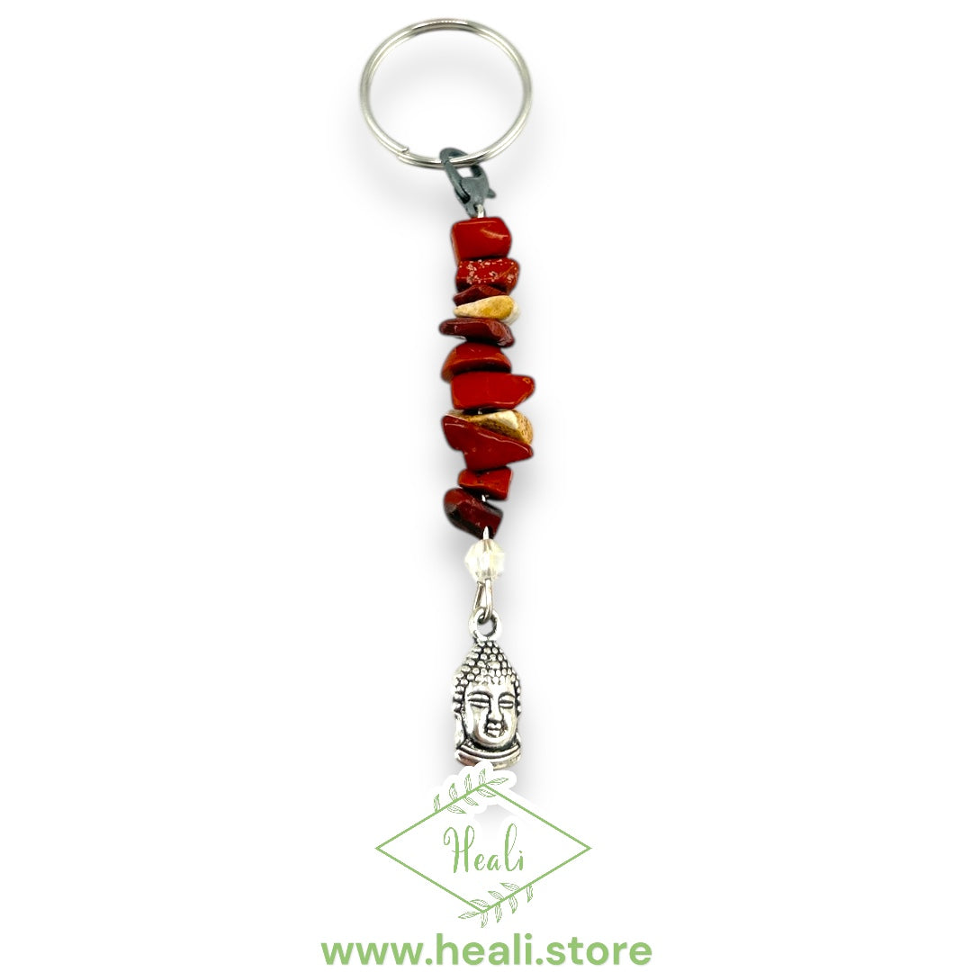 Buddha Key Chain (Mookaite, Red Jasper)