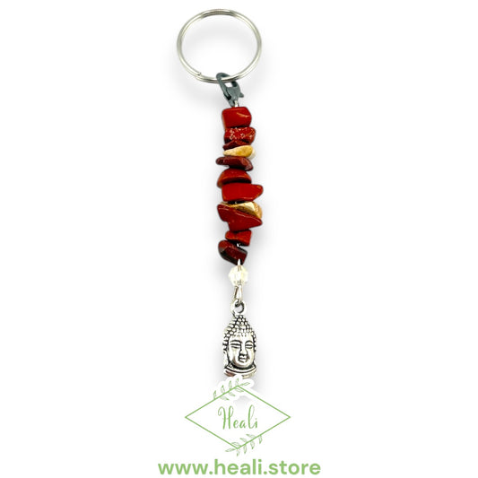 Buddha Key Chain (Mookaite, Red Jasper)