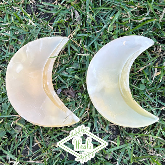 Honey Calcite Moon Bowl