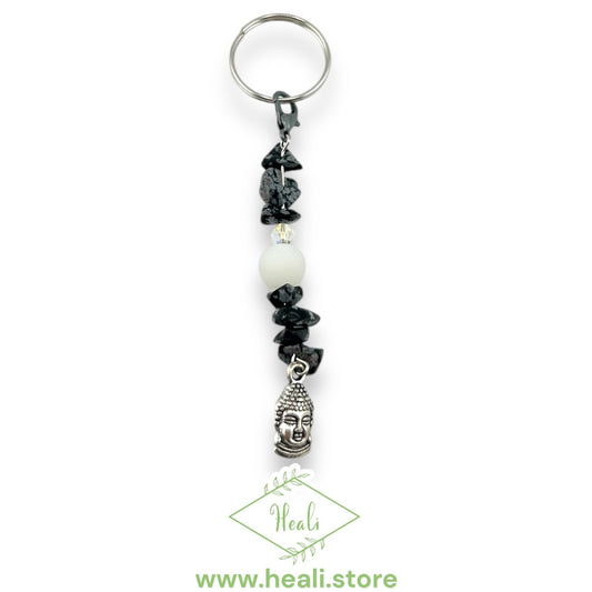 Buddha Key Chain (SnowFlake Obsidian)