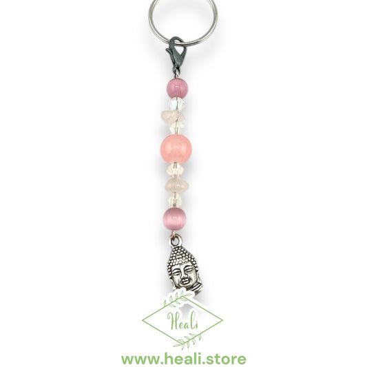 Buddha Key Chain (Pink Quartz)