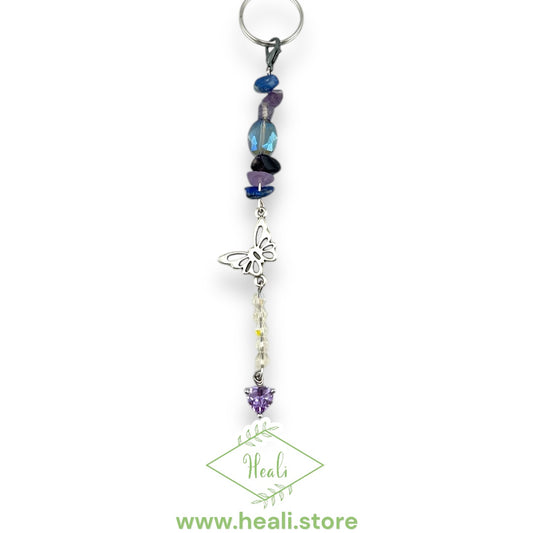 Butterfly Key Chain 🦋 (Amethyst, Lapis Lazuli, Obsidian)