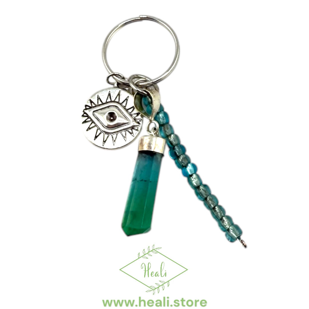 Fluorite Evil Eye Key Chain
