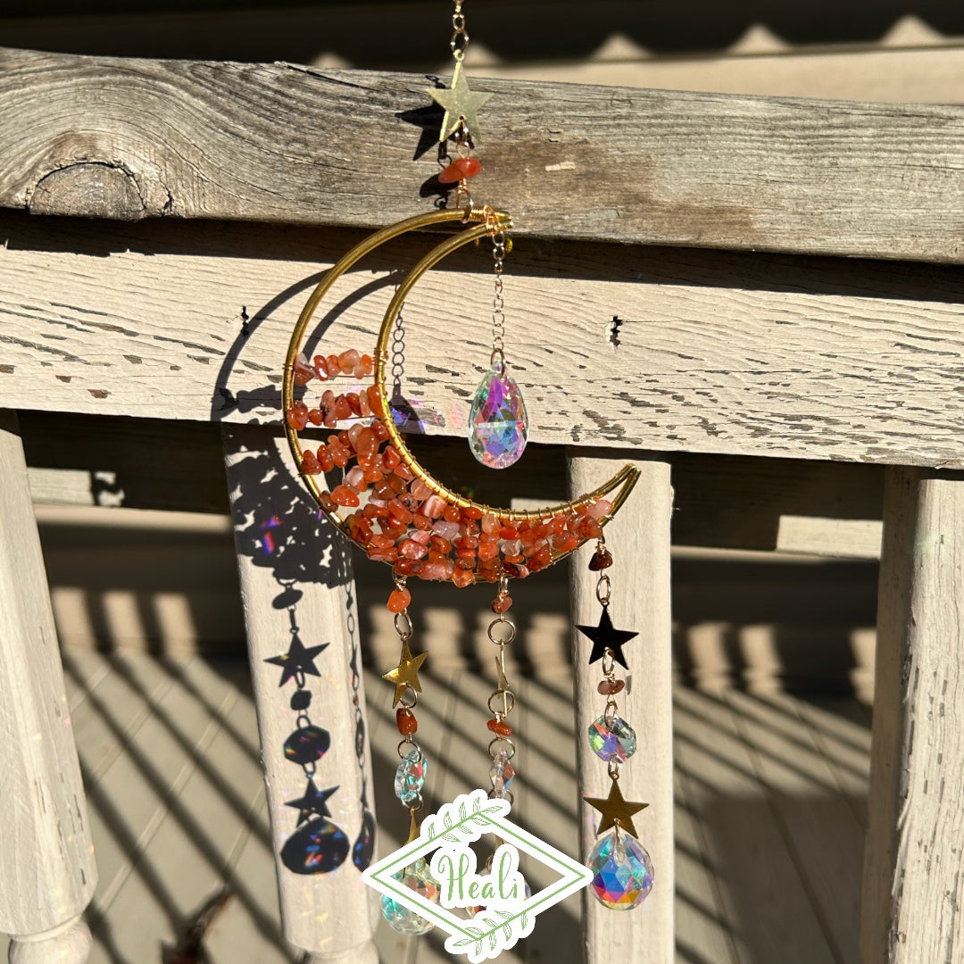 Carnelian Moon Sun Catcher - Small