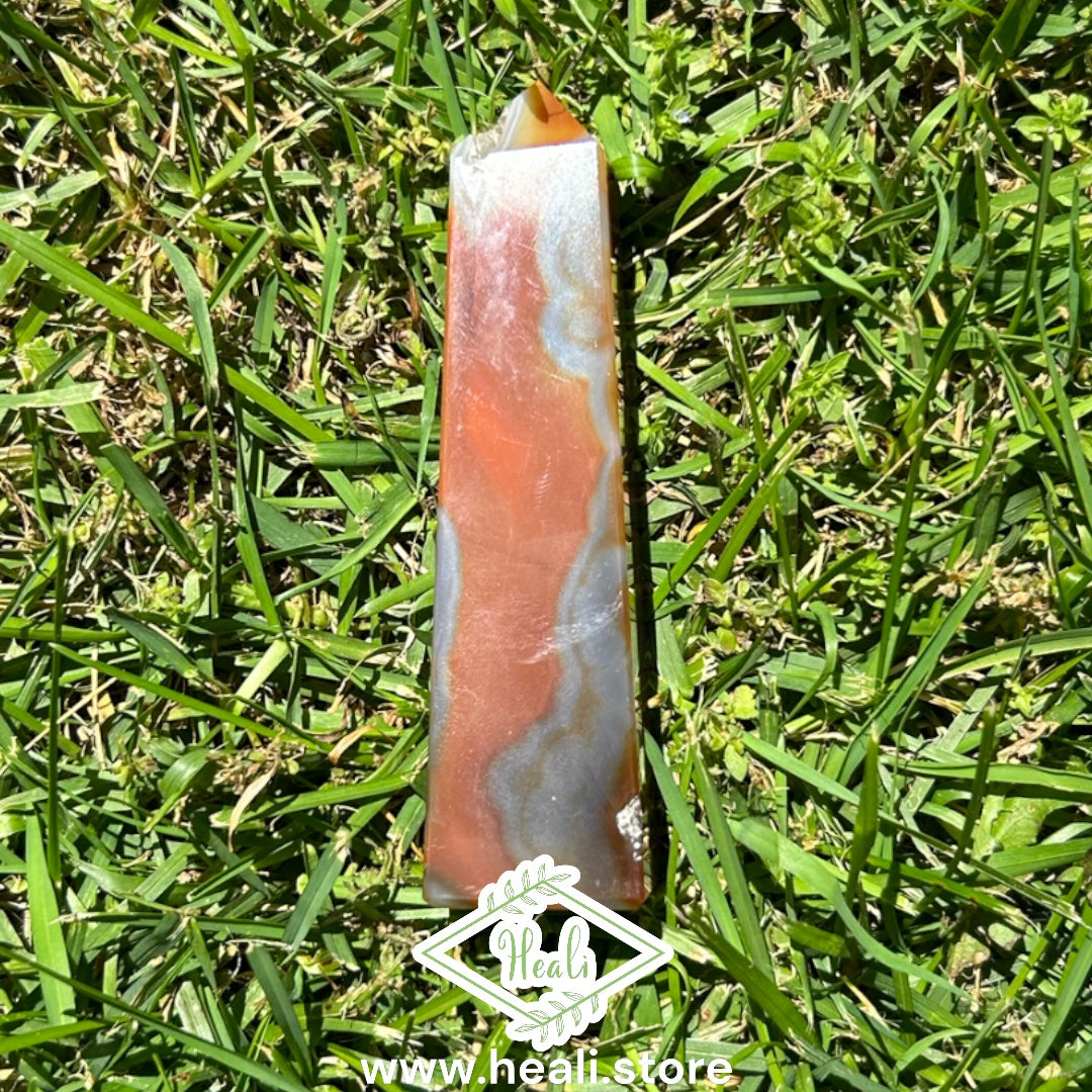 Carnelian Tower with Druzy - High Grade Quality - Small