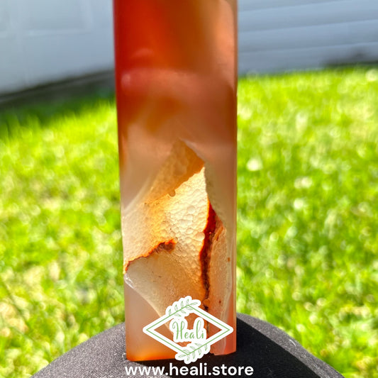 Carnelian Tower w Druzy - High Grade Quality - Small