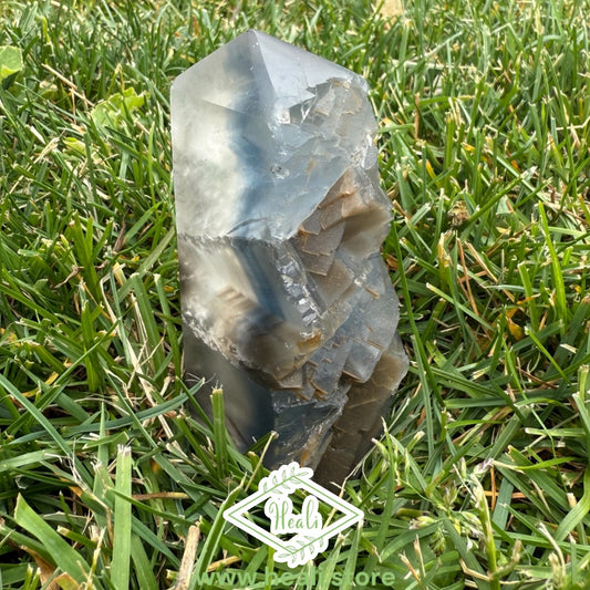 Blue Fluorite Tower - Polished + Rough - Home + Altar Decor - Metaphysical