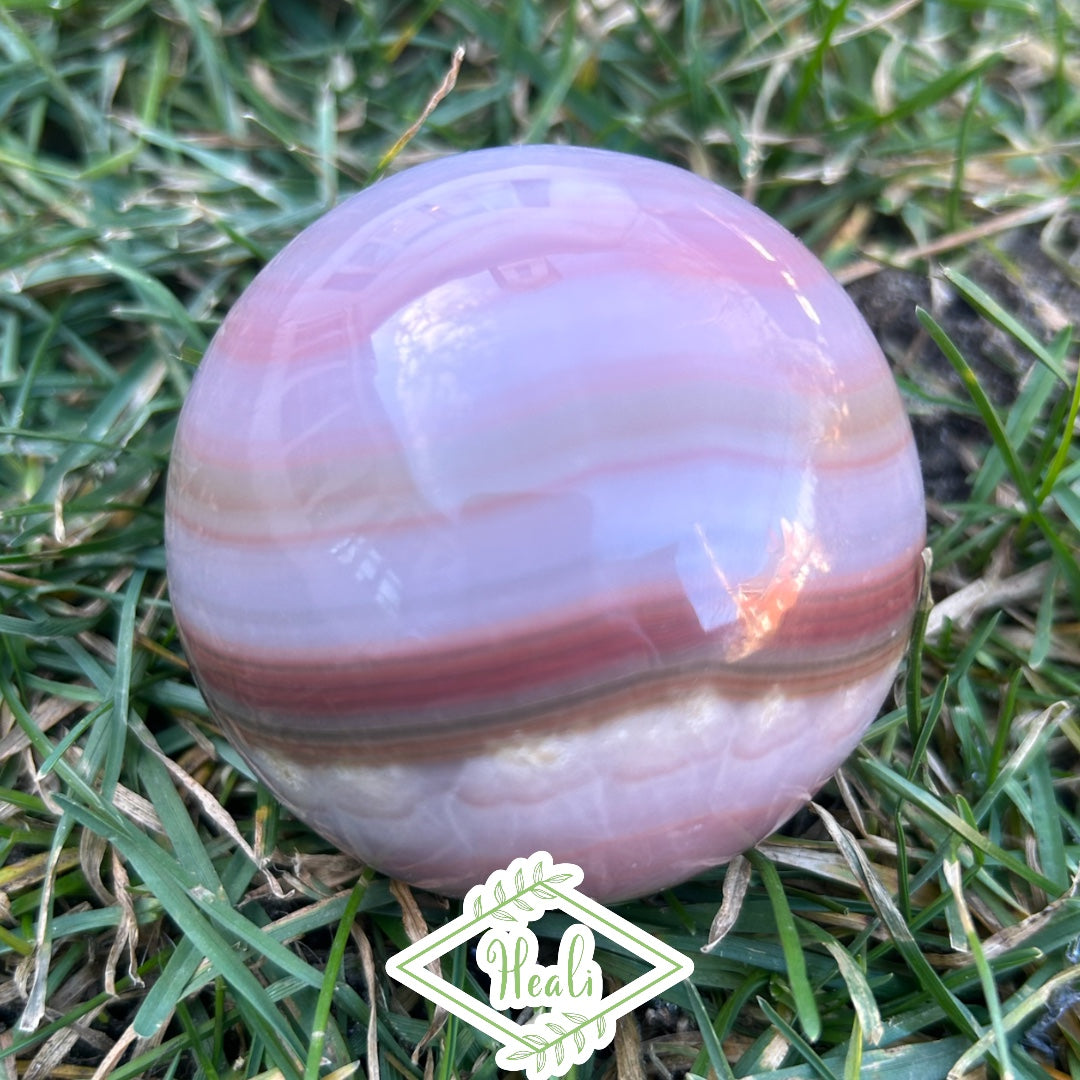 Pink Banded Onyx Sphere 🍬