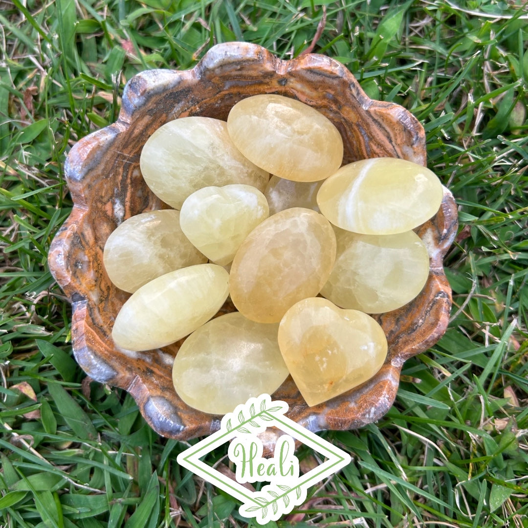 Lemon Calcite Palm Stones