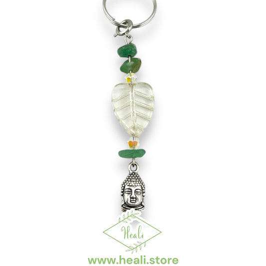 Buddha Leaf Key Chain 🌱 (Green Aventurine)