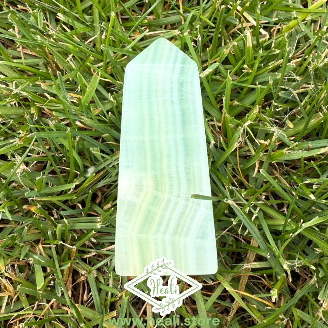 Pistachio Calcite Small Tower - Home + Altar Decor - Crystal Tower