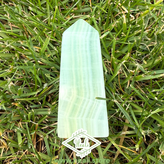 Pistachio Calcite Small Tower - Home + Altar Decor - Crystal Tower