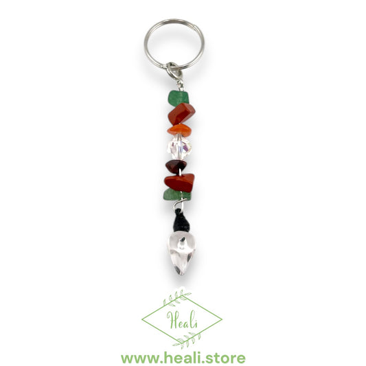 Christmas Light Key Chain (Carnelian, Green Aventurine, Red Jasper)