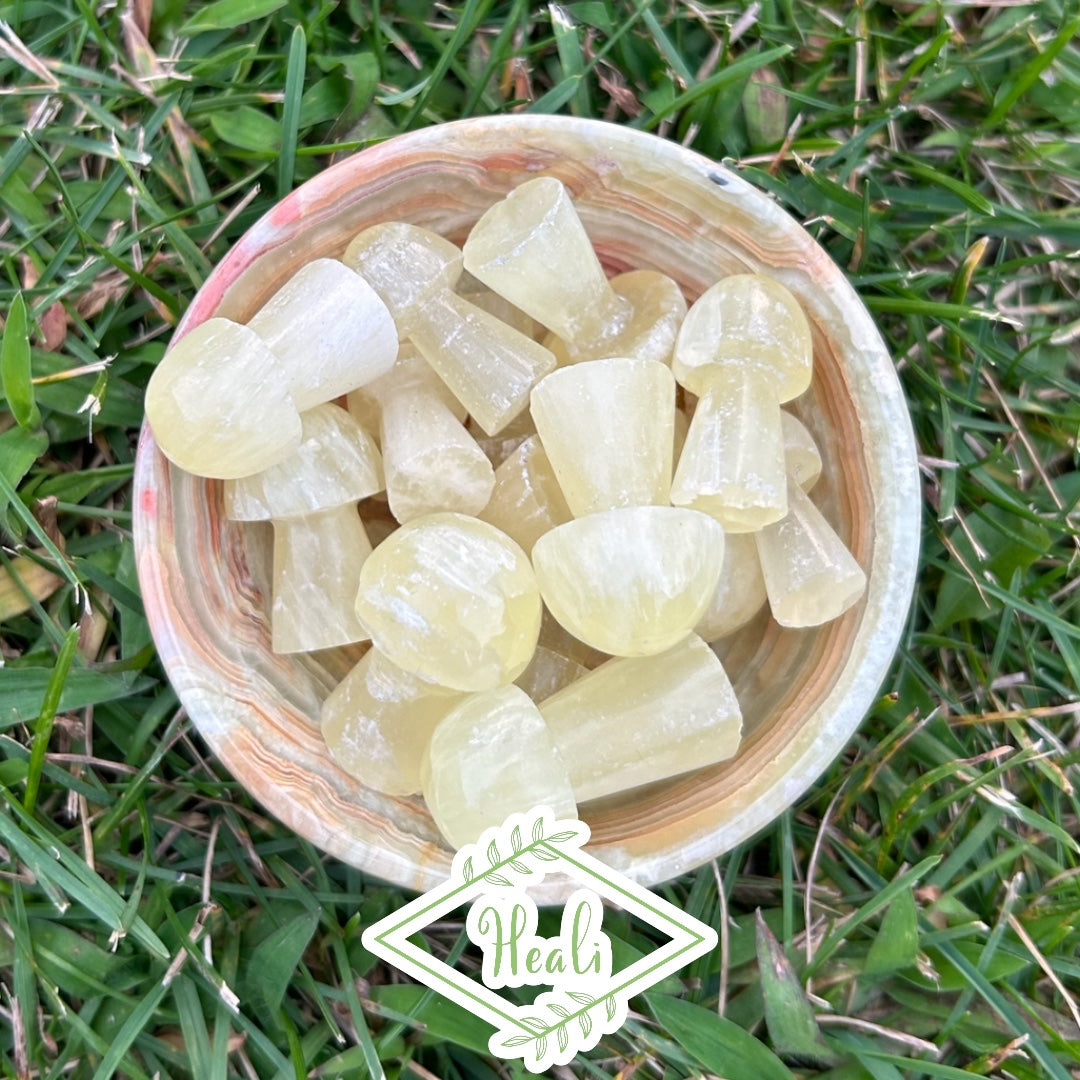 Lemon Calcite Mini Mushrooms