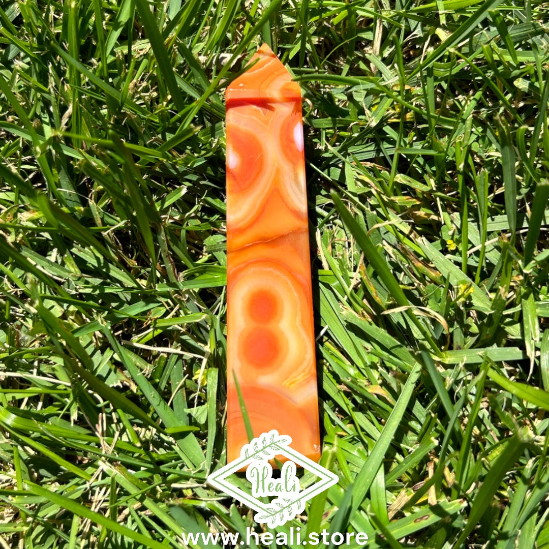 Carnelian Tower with Druzy - High Grade Quality - Small