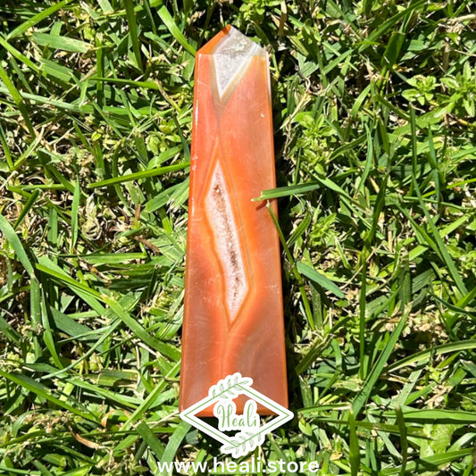 Carnelian Tower with Druzy - High Grade Quality - Small