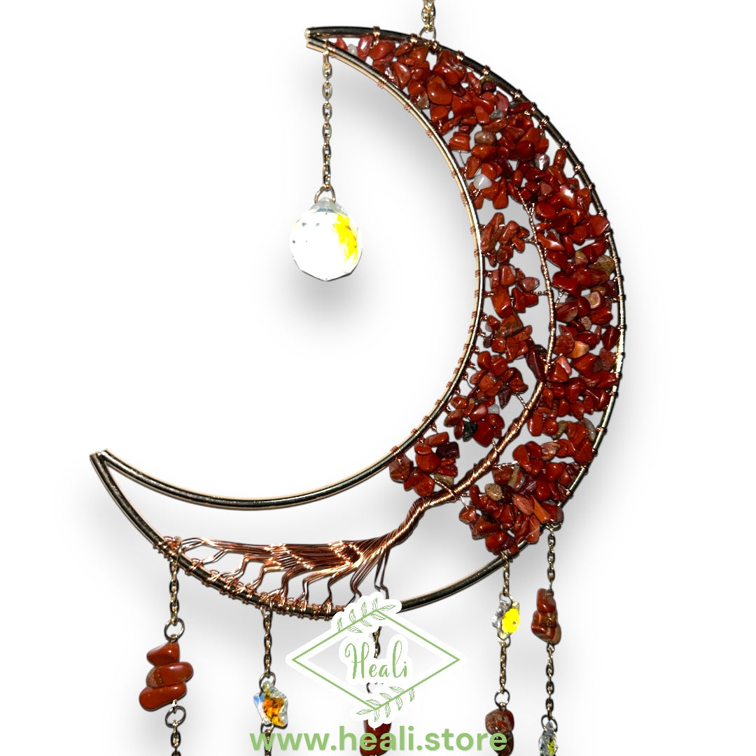 Carnelian Sun Catcher with Dyed Agate Slices