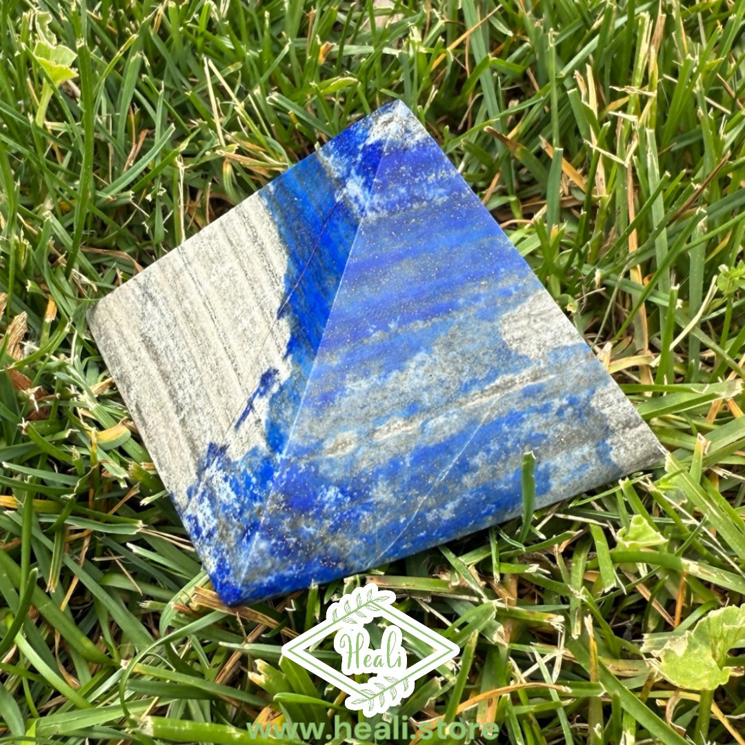 Lapis Lazuli Small Pyramid - Home + Altar Decor - Polished Crystal Pyramid