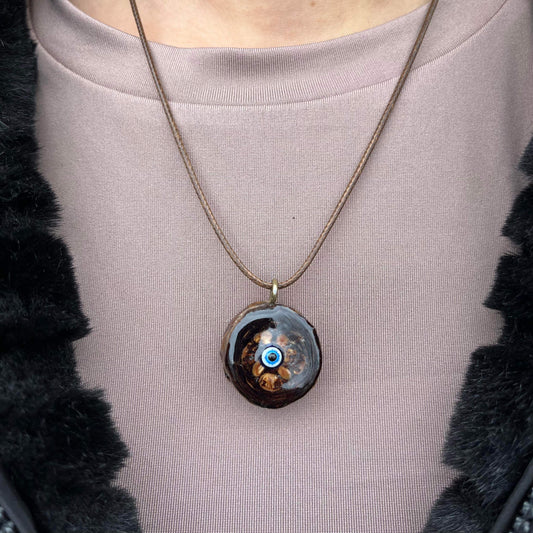 Evil Eye Pinecone Necklace