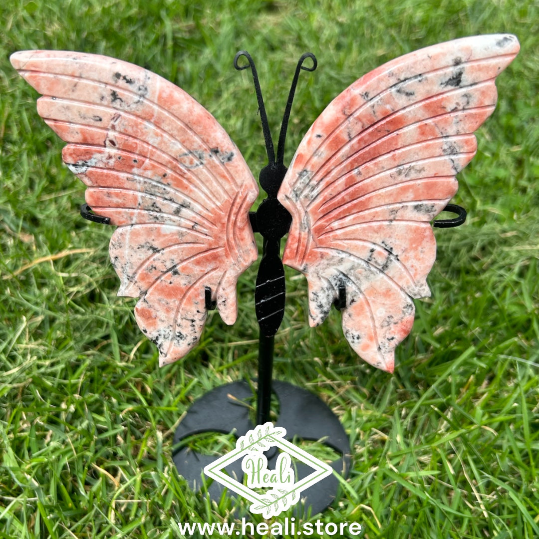 Rhodonite Butterfly with stand