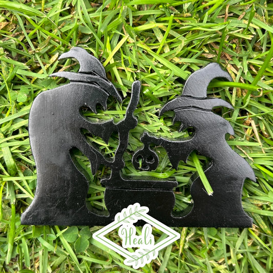 Witches Brewing with Cauldron - Black Jade