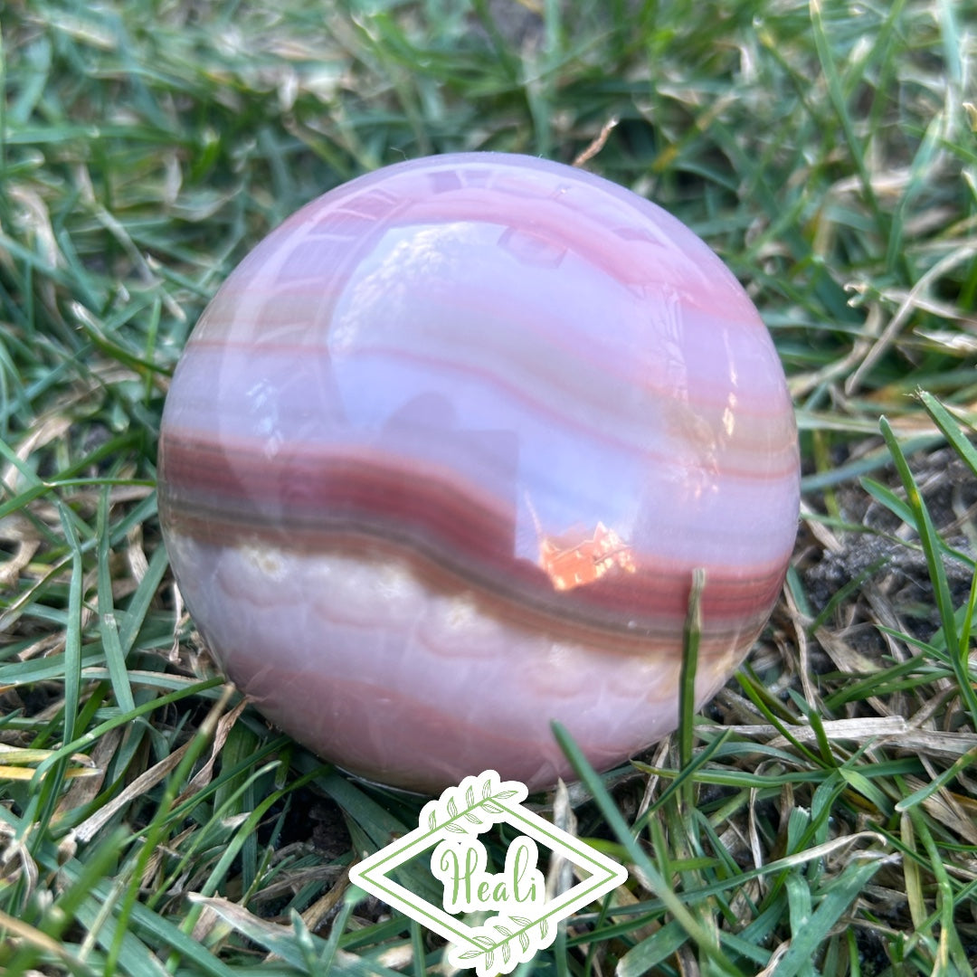 Pink Banded Onyx Sphere 🍬