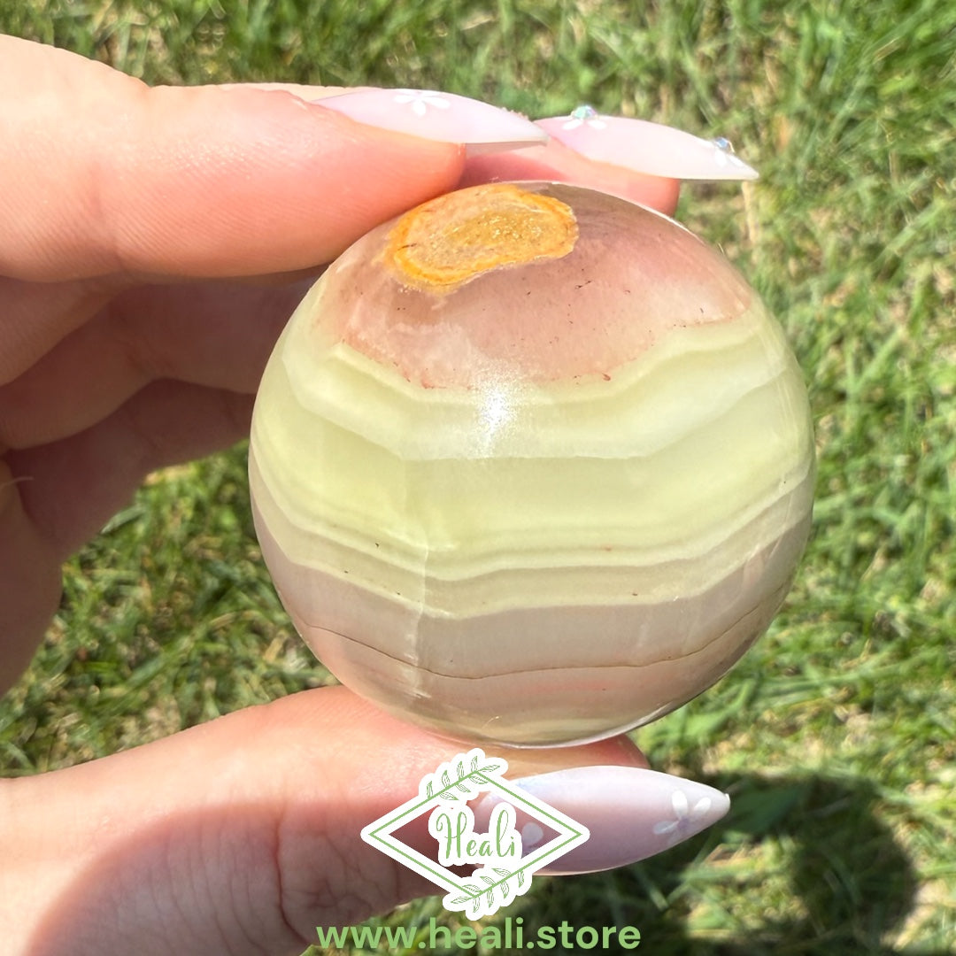 Pink Banded Calcite Small Sphere