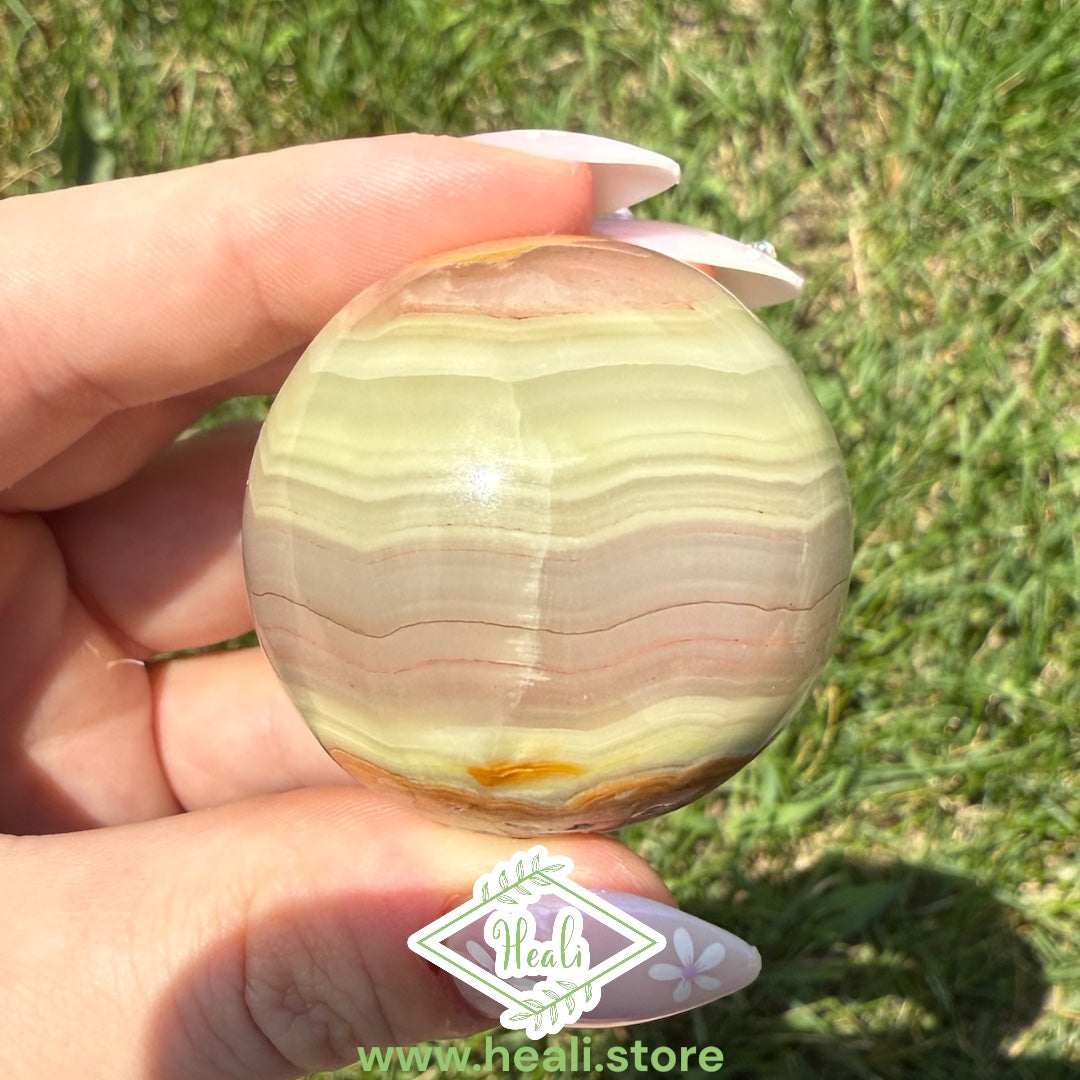 Pink Banded Calcite Small Sphere