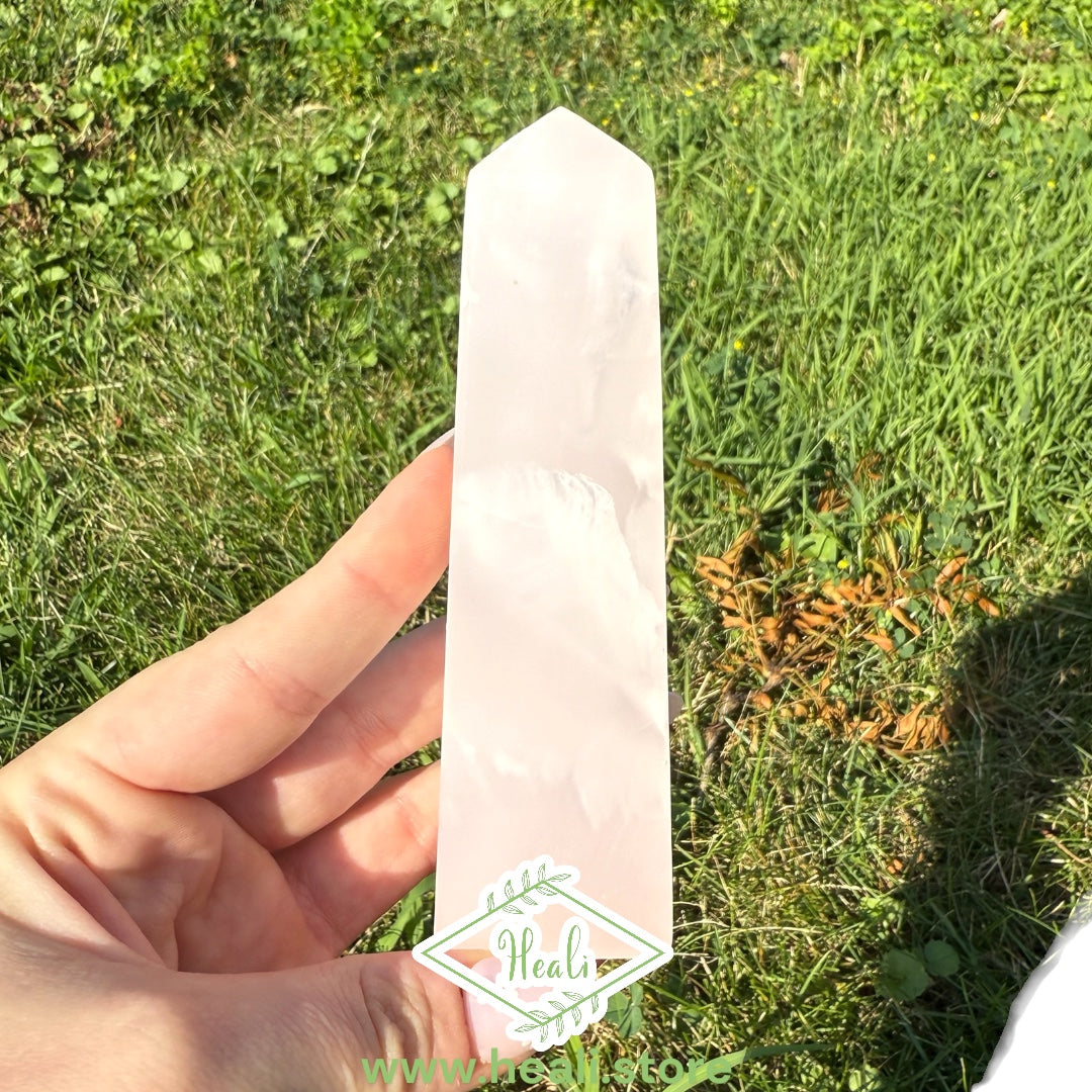 Pink Mangano Calcite Small Tower