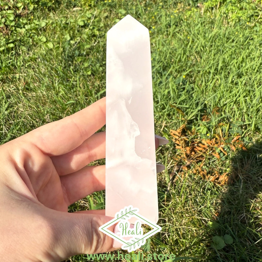 Pink Mangano Calcite Small Tower