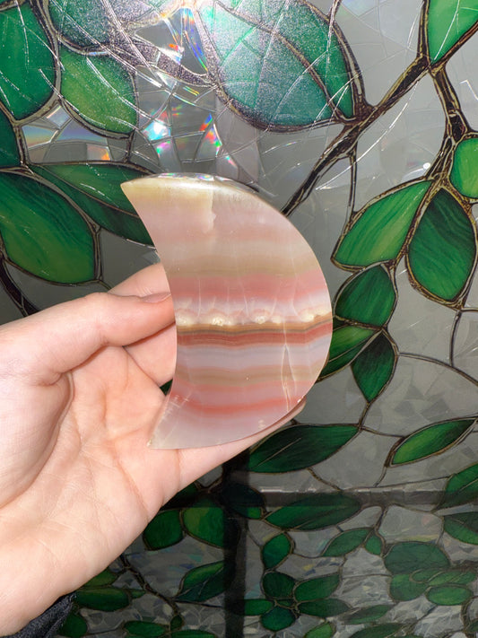 Pink Banded Calcite Moon