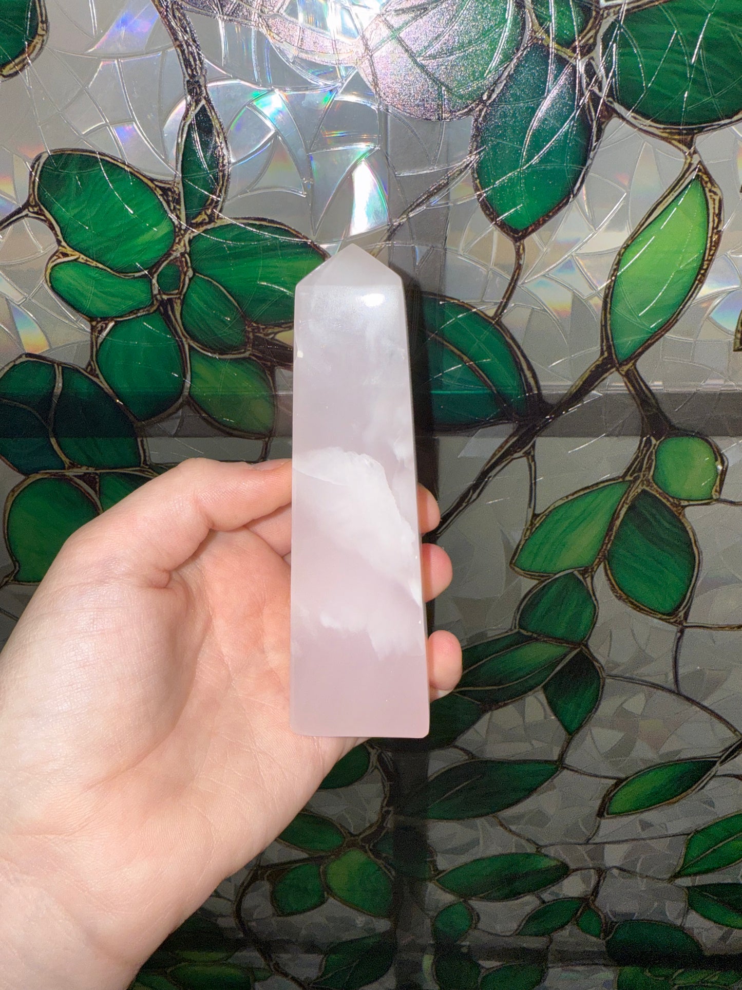 Pink Mangano Calcite Tower