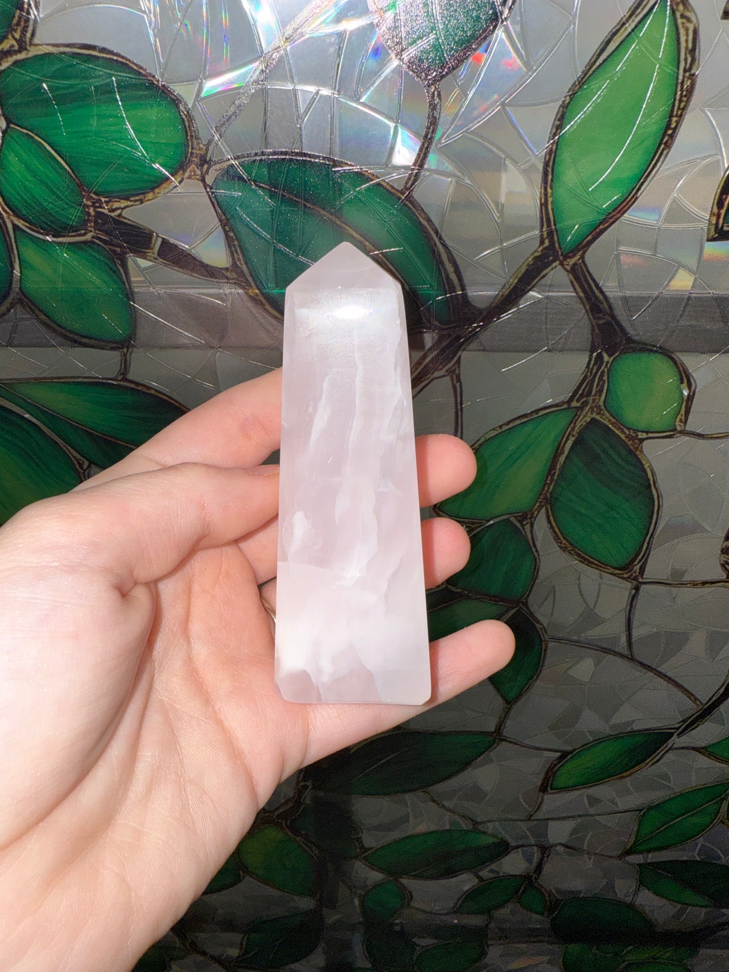 Pink Mangano Calcite Tower