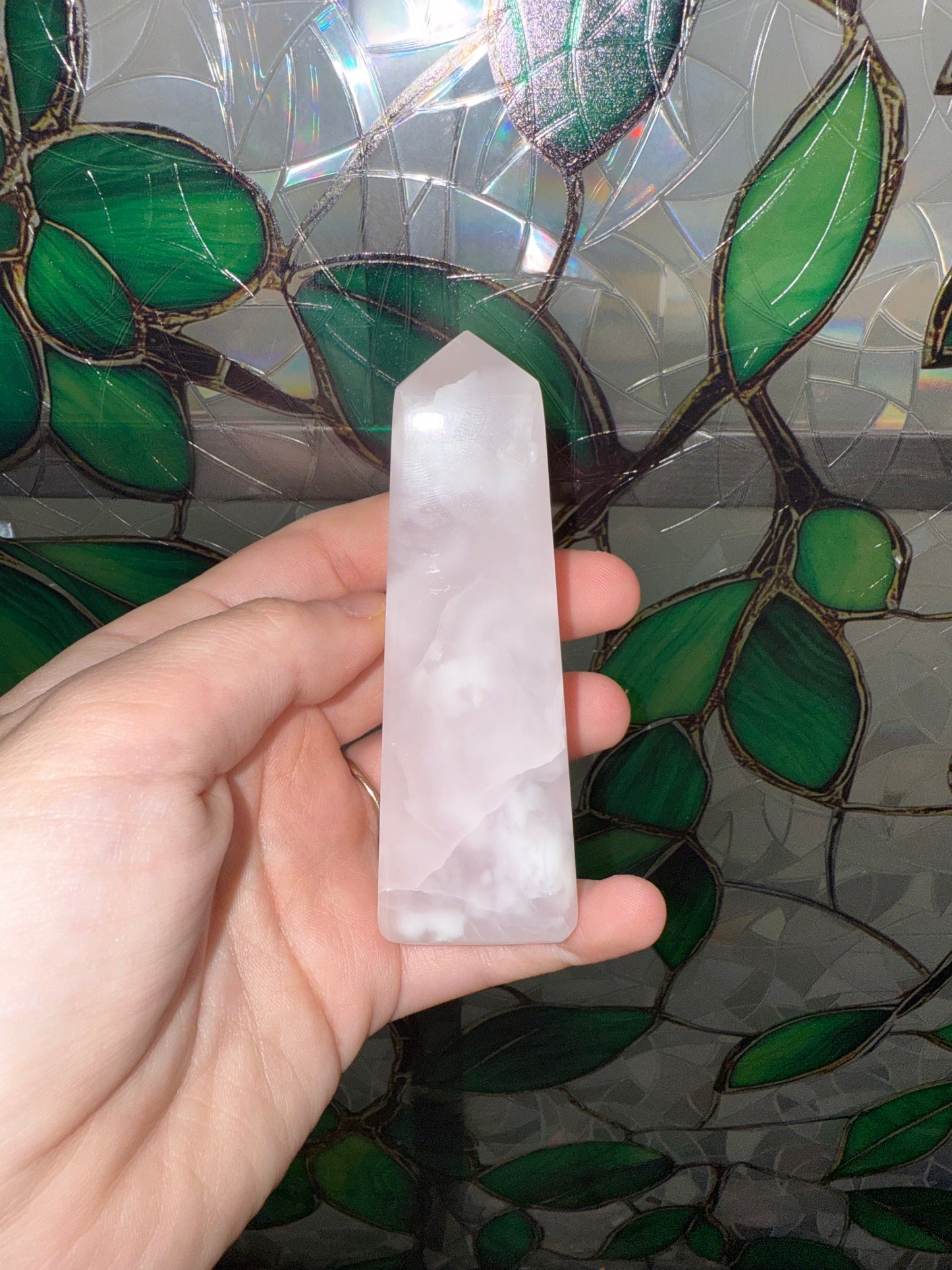 Pink Mangano Calcite Tower