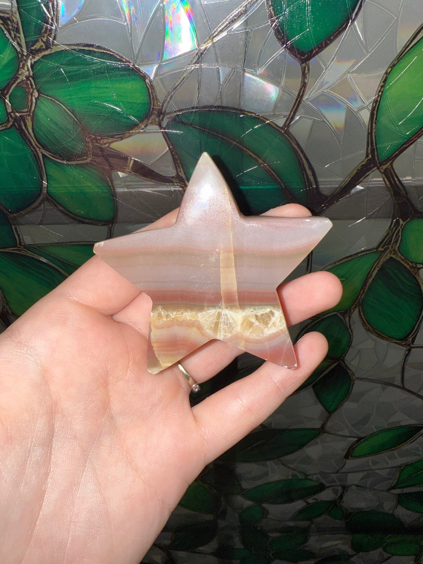 Pink Banded Calcite Star