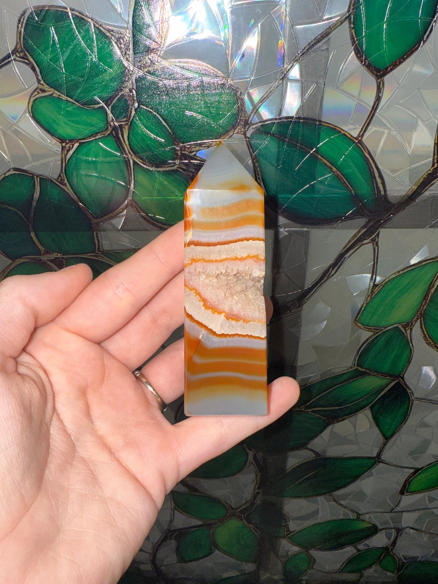 Carnelian Druzy Tower