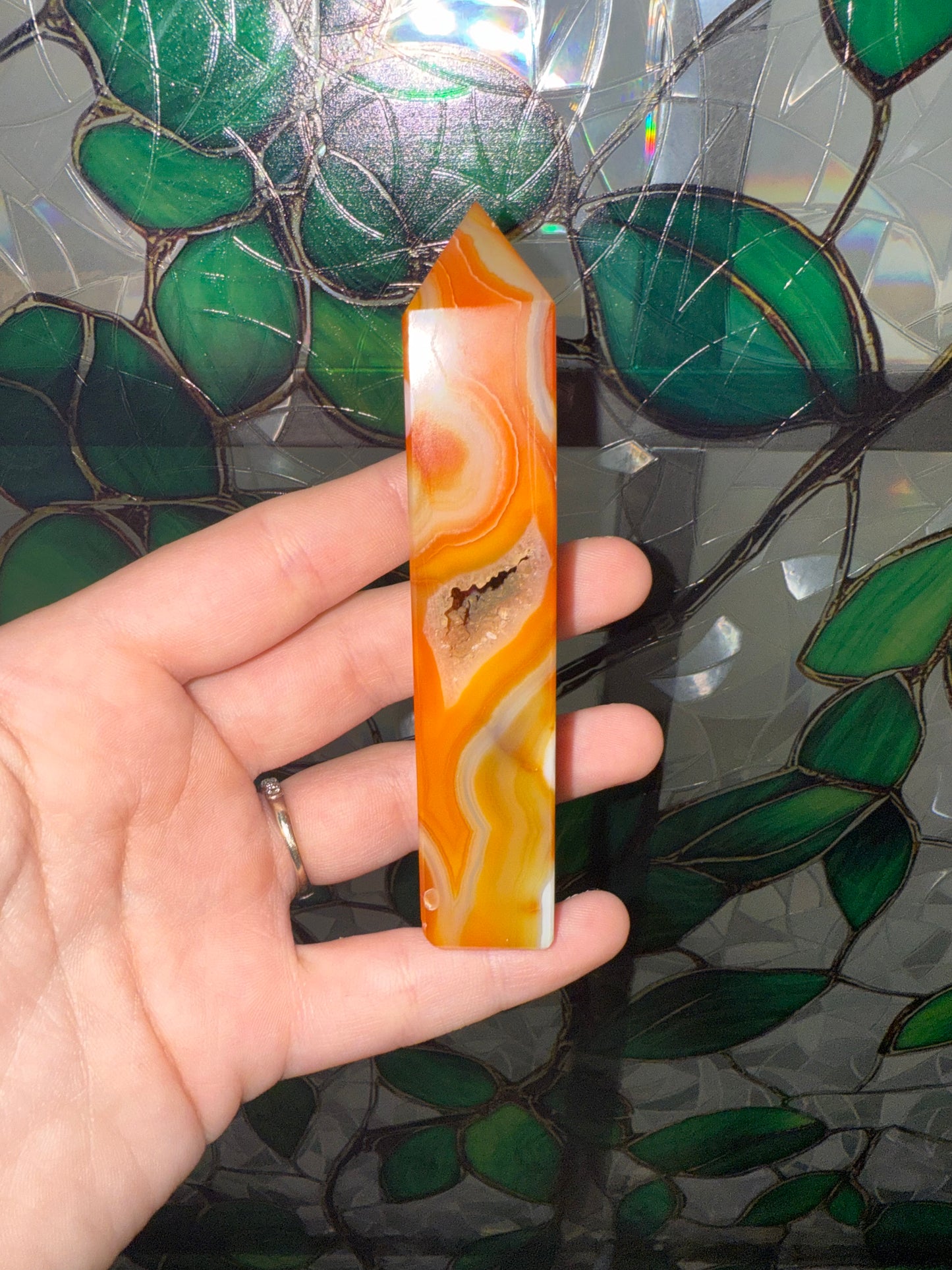 Carnelian Druzy Tower
