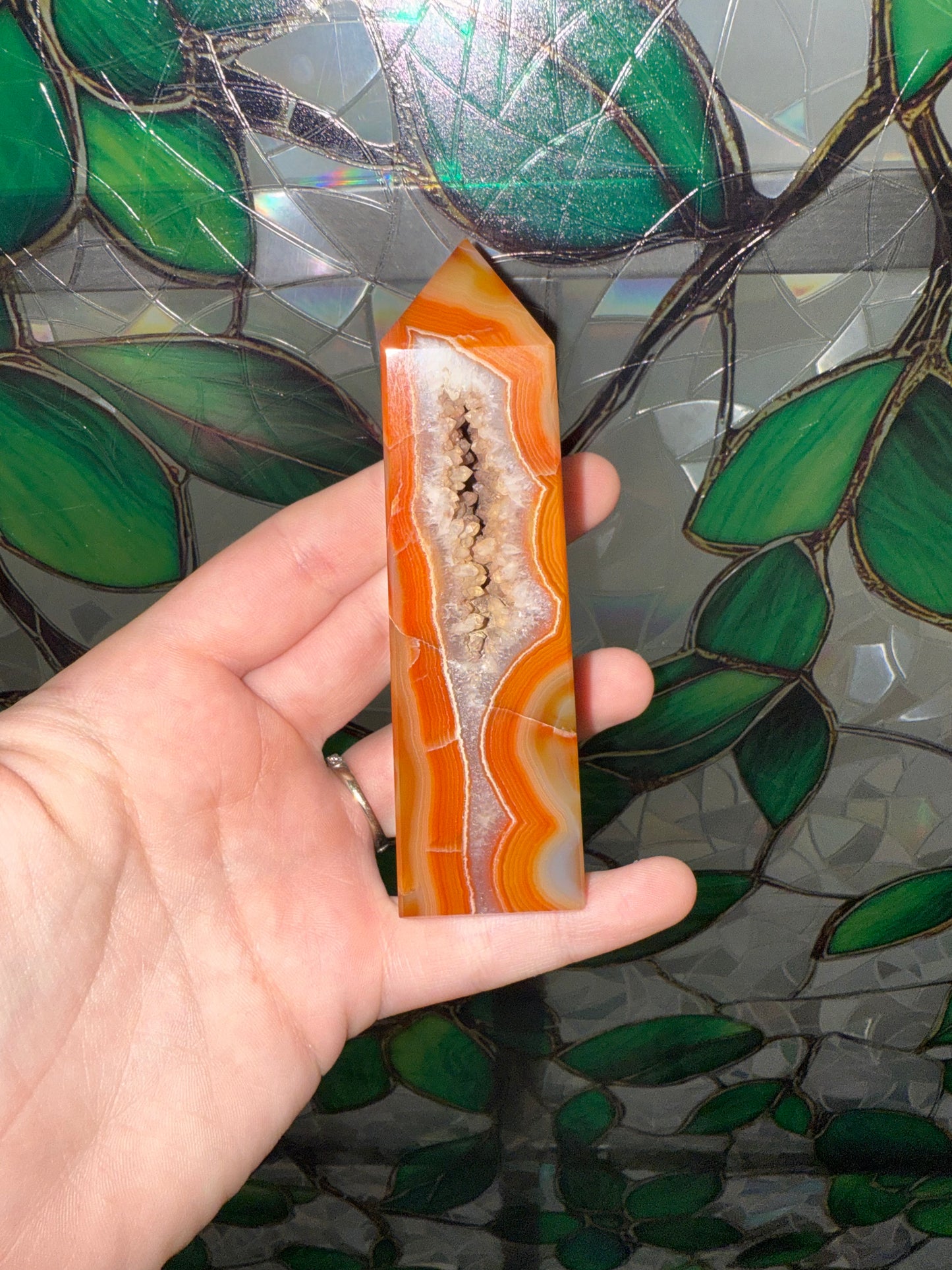 Carnelian Druzy Tower