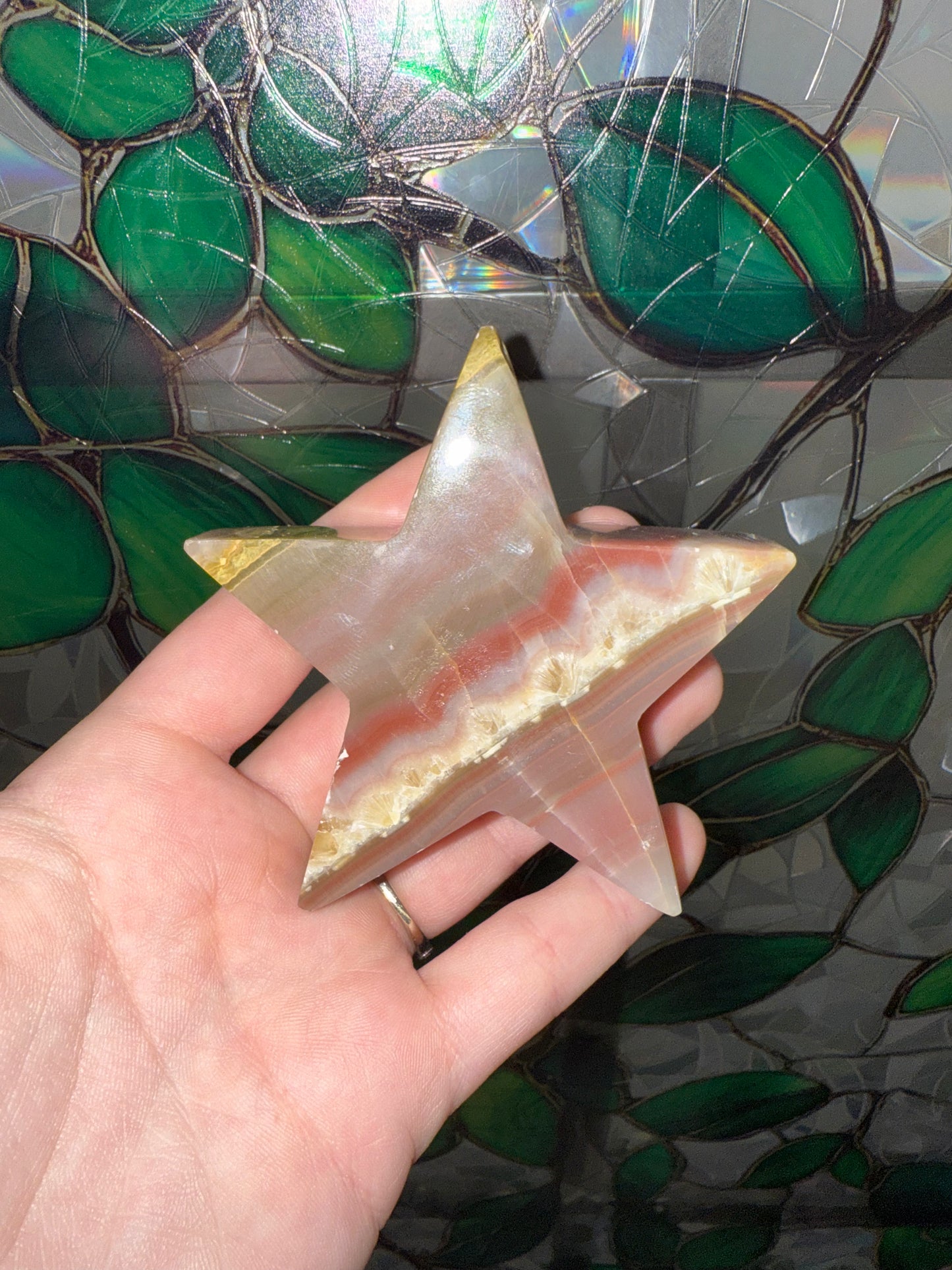 Pink Banded Calcite star